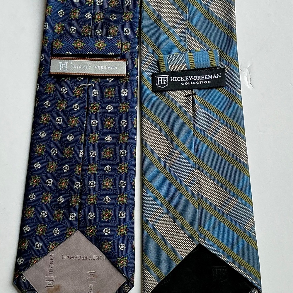 2 Hickey Freeman classy all silk ties made in England 🏴󠁧󠁢󠁥󠁮󠁧󠁿